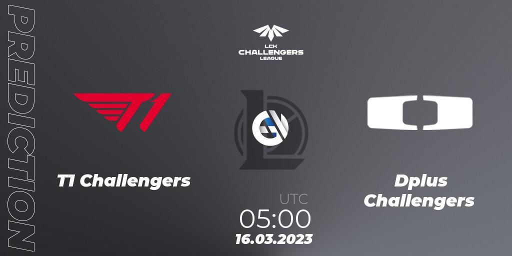 T1 Challengers contre Dplus Challengers : prédiction de match. 16.03.2023 at 05:00. LoL, LCK Challengers League 2023 Spring