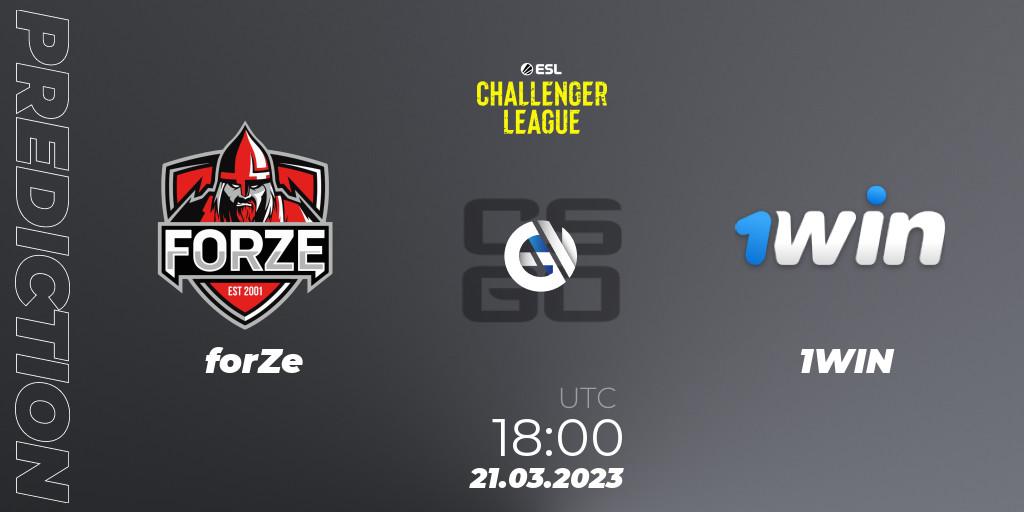 forZe contre 1WIN : prédiction de match. 21.03.23. CS2 (CS:GO), ESL Challenger League Season 44: Europe
