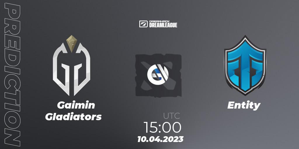 Gaimin Gladiators contre Entity : prédiction de match. 10.04.23. Dota 2, DreamLeague Season 19 - Group Stage 1