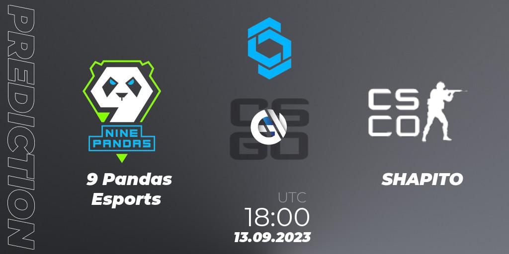 9 Pandas Esports contre SHAPITO : prédiction de match. 13.09.2023 at 19:00. Counter-Strike (CS2), CCT East Europe Series #2