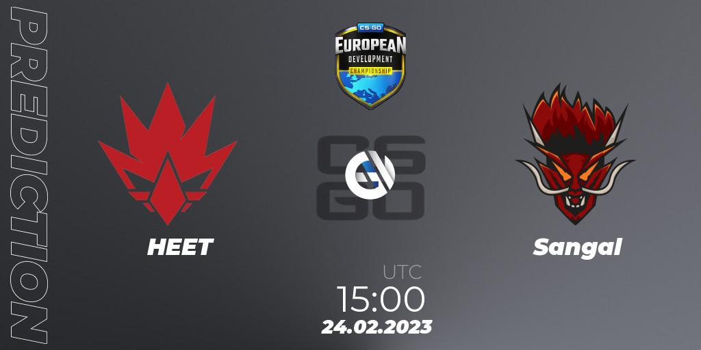 HEET contre Sangal : prédiction de match. 24.02.2023 at 15:00. Counter-Strike (CS2), European Development Championship 7