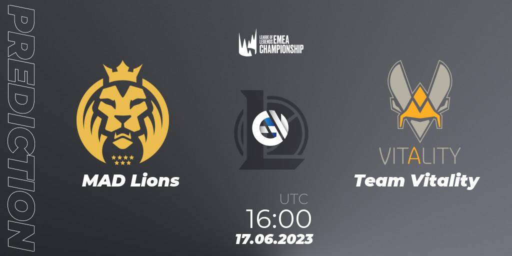 MAD Lions contre Team Vitality : prédiction de match. 17.06.2023 at 16:00. LoL, LEC Summer 2023 - Regular Season