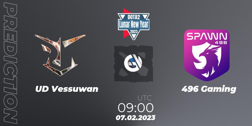 UD Vessuwan contre 496 Gaming : prédiction de match. 07.02.23. Dota 2, Lunar New Year 2023