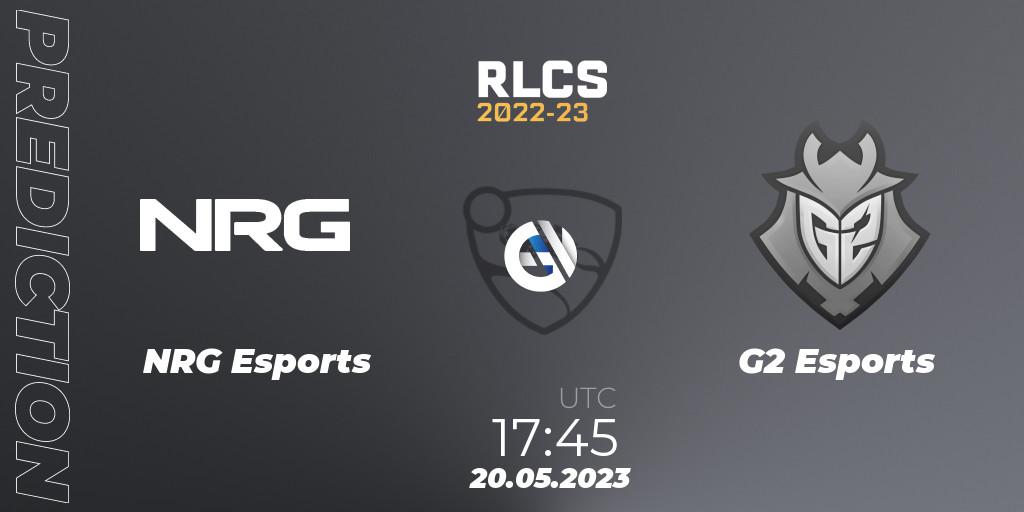 NRG Esports contre G2 Esports : prédiction de match. 20.05.23. Rocket League, RLCS 2022-23 - Spring: North America Regional 2 - Spring Cup