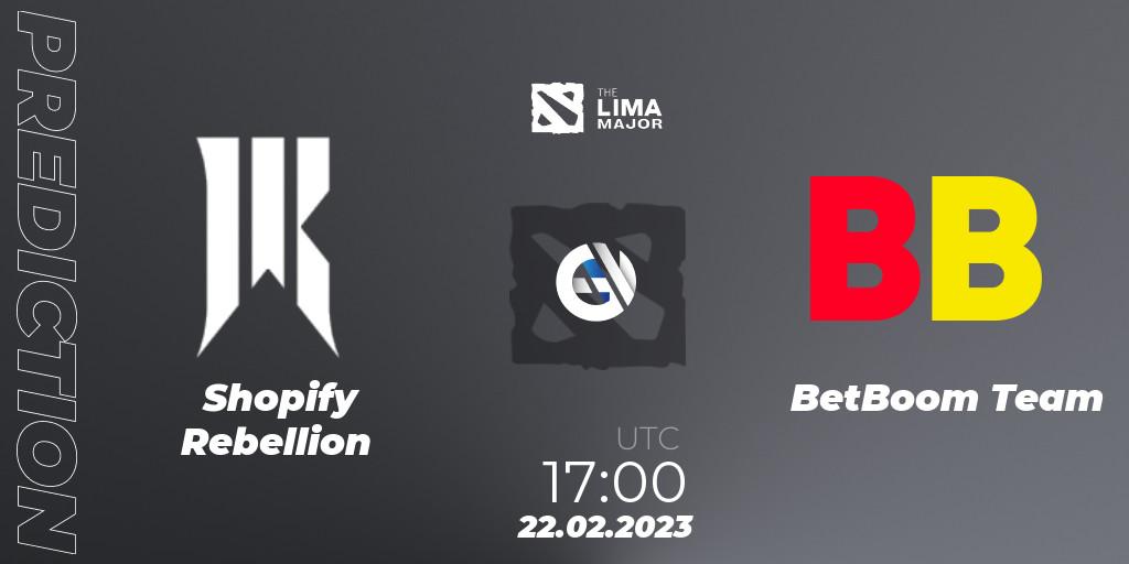 Shopify Rebellion contre BetBoom Team : prédiction de match. 22.02.23. Dota 2, The Lima Major 2023