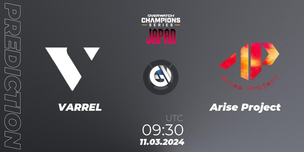 VARREL contre Arise Project : prédiction de match. 11.03.2024 at 10:30. Overwatch, Overwatch Champions Series 2024 - Stage 1 Japan