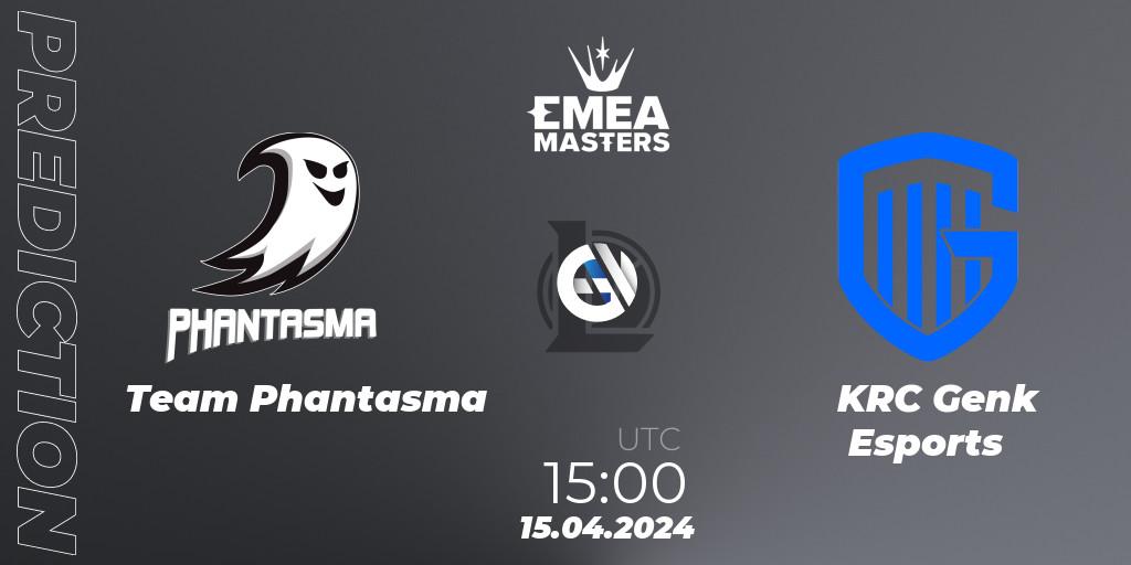 Team Phantasma contre KRC Genk Esports : prédiction de match. 15.04.24. LoL, EMEA Masters Spring 2024 - Play-In