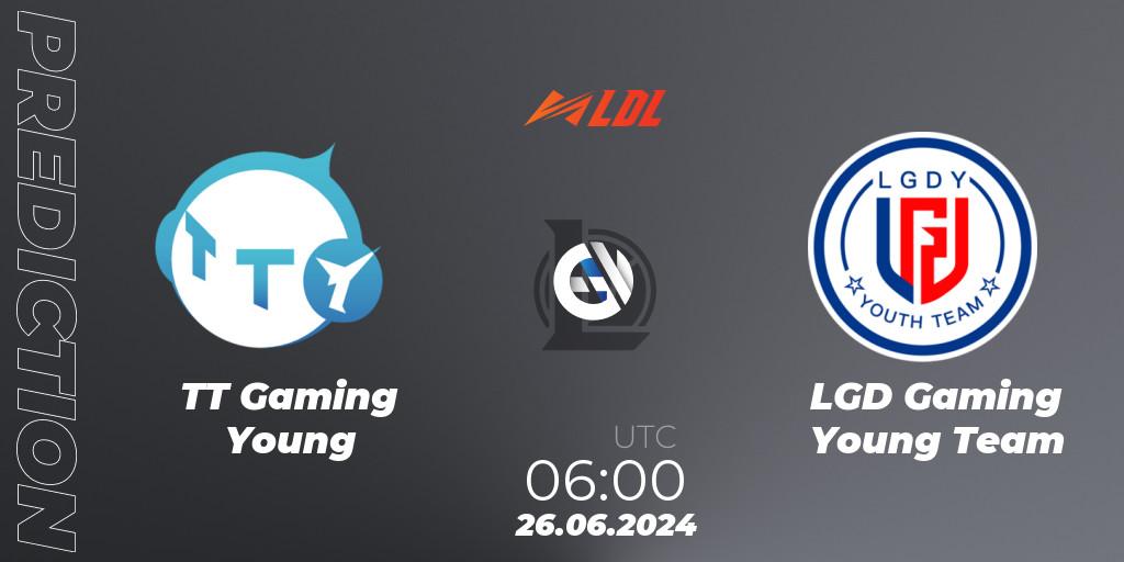 TT Gaming Young contre LGD Gaming Young Team : prédiction de match. 26.06.2024 at 06:00. LoL, LDL 2024 - Stage 3