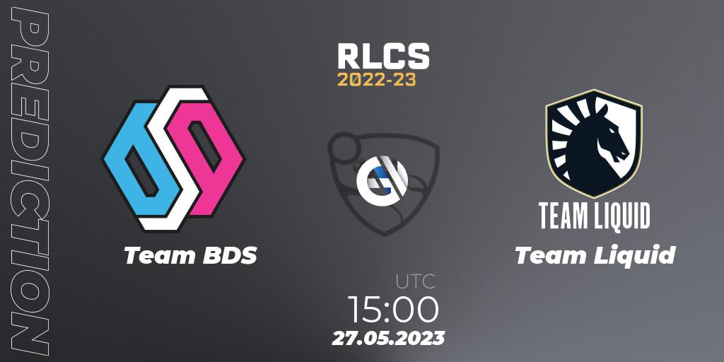 Team BDS contre Team Liquid : prédiction de match. 27.05.2023 at 15:00. Rocket League, RLCS 2022-23 - Spring: Europe Regional 2 - Spring Cup