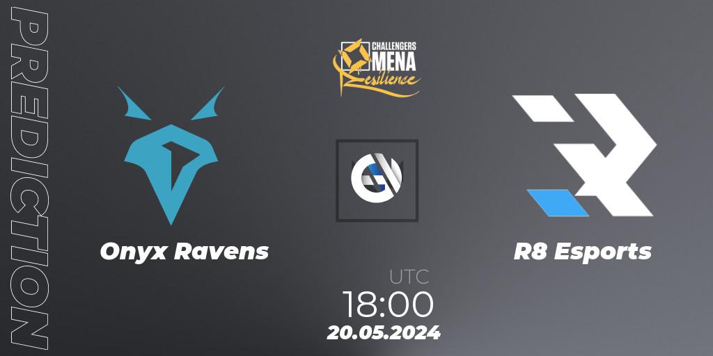 Onyx Ravens contre R8 Esports : prédiction de match. 20.05.2024 at 18:00. VALORANT, VALORANT Challengers 2024 MENA: Resilience Split 2 - Levant and North Africa