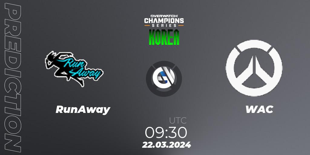 RunAway contre WAC : prédiction de match. 22.03.24. Overwatch, Overwatch Champions Series 2024 - Stage 1 Korea