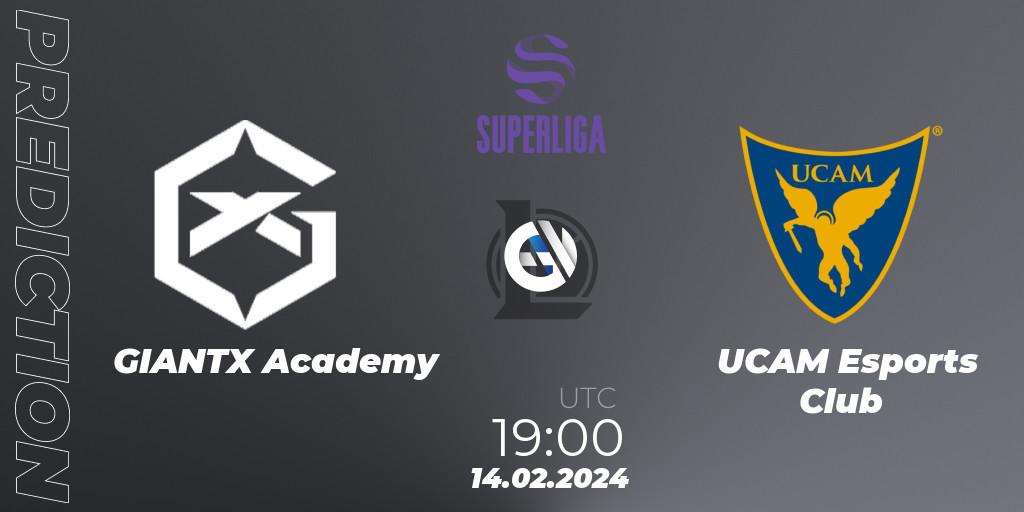 GIANTX Academy contre UCAM Esports Club : prédiction de match. 14.02.2024 at 19:00. LoL, Superliga Spring 2024 - Group Stage