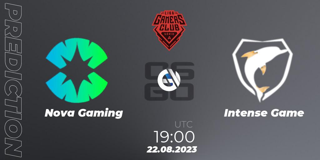 Nova Gaming contre Intense Game : prédiction de match. 22.08.2023 at 19:00. Counter-Strike (CS2), Gamers Club Liga Série A: August 2023