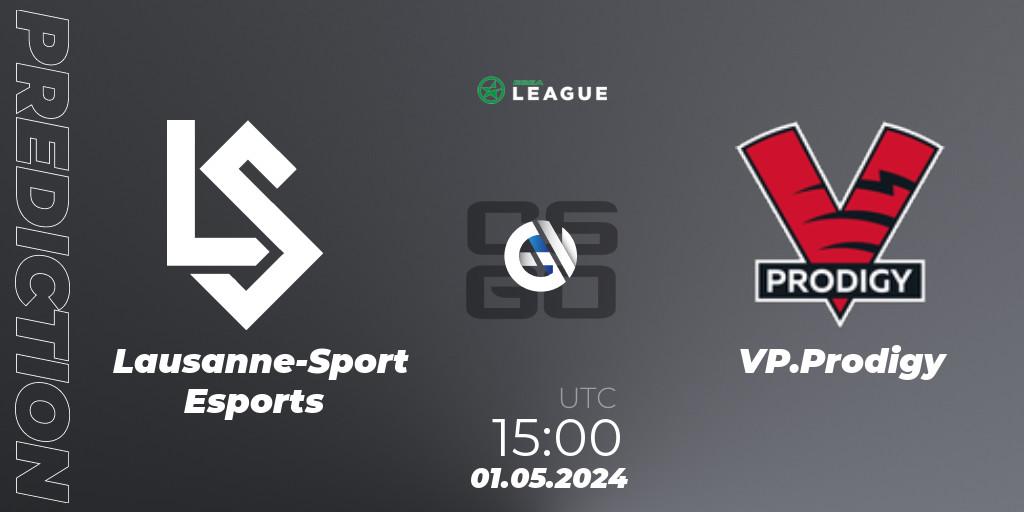 Lausanne-Sport Esports contre VP.Prodigy : prédiction de match. 01.05.2024 at 15:00. Counter-Strike (CS2), ESEA Season 49: Advanced Division - Europe