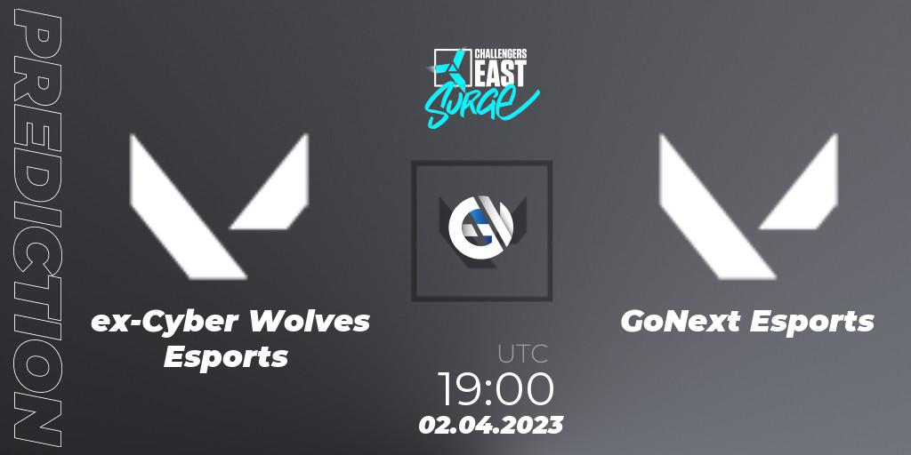 ex-Cyber Wolves Esports contre GoNext Esports : prédiction de match. 02.04.23. VALORANT, VALORANT Challengers 2023 East: Surge Split 2