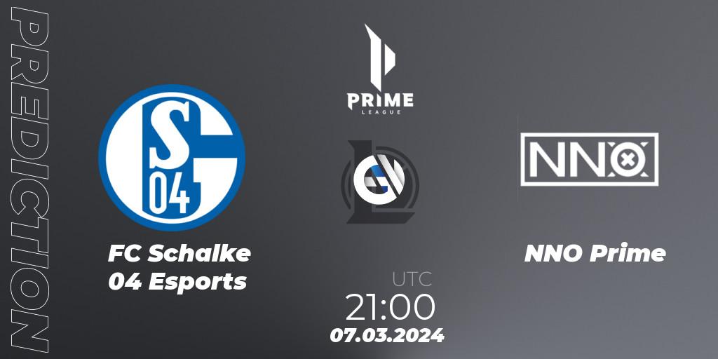 FC Schalke 04 Esports contre NNO Prime : prédiction de match. 07.03.24. LoL, Prime League Spring 2024 - Group Stage