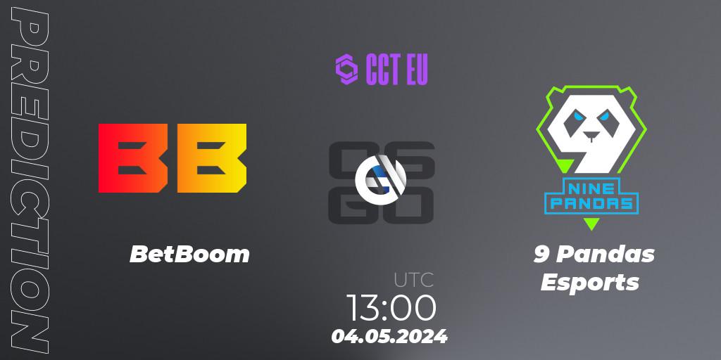 BetBoom contre 9 Pandas Esports : prédiction de match. 04.05.2024 at 13:00. Counter-Strike (CS2), CCT Season 2 Europe Series 1