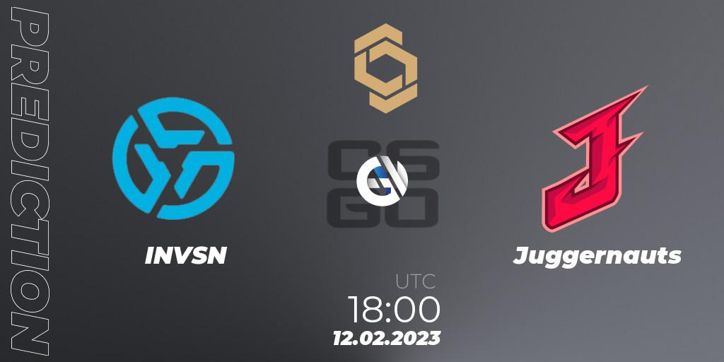INVSN contre Juggernauts : prédiction de match. 12.02.2023 at 15:00. Counter-Strike (CS2), CCT South Europe Series #3: Closed Qualifier