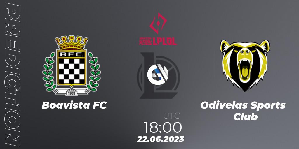 Boavista FC contre Odivelas Sports Club : prédiction de match. 22.06.2023 at 18:00. LoL, LPLOL Split 2 2023 - Group Stage