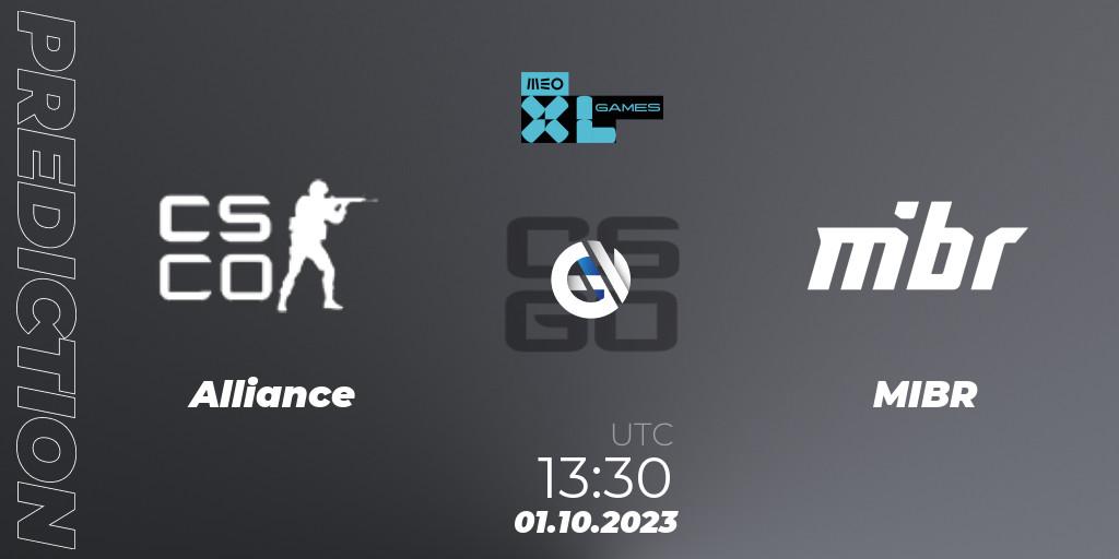Alliance contre MIBR : prédiction de match. 01.10.2023 at 13:30. Counter-Strike (CS2), XL Games 2023