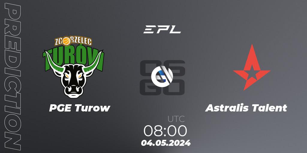 PGE Turow contre Astralis Talent : prédiction de match. 04.05.2024 at 08:00. Counter-Strike (CS2), European Pro League Season 17: Division 2