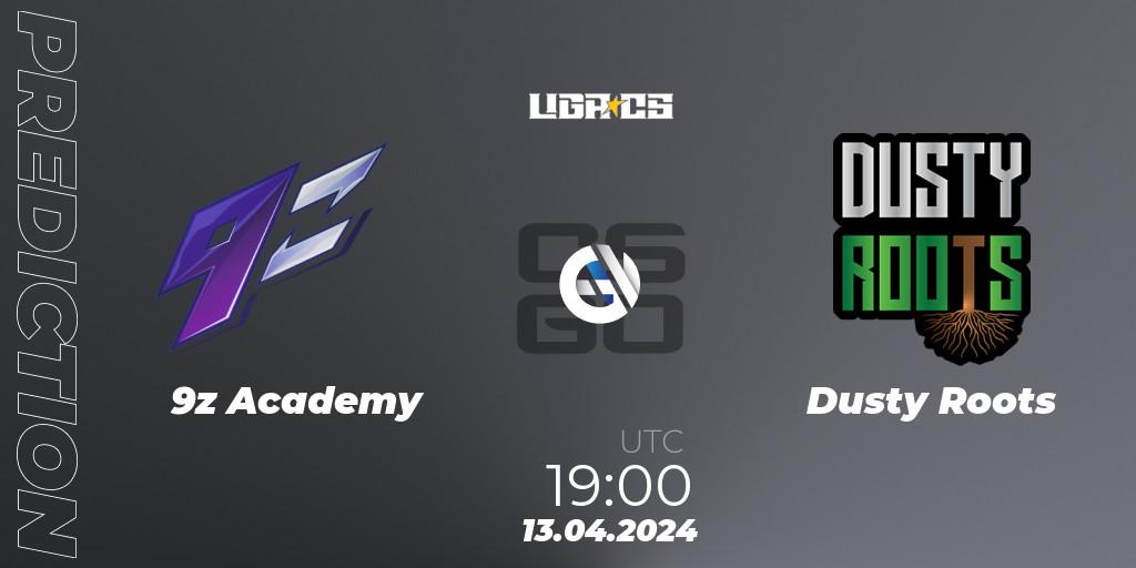 9z Academy contre Dusty Roots : prédiction de match. 13.04.2024 at 19:00. Counter-Strike (CS2), LIGA CS: Summer 2024