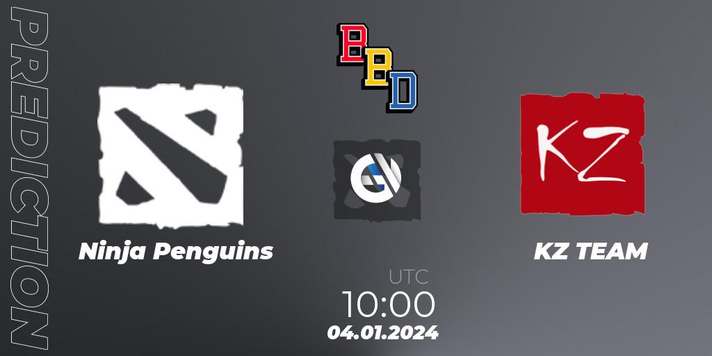 Ninja Penguins contre KZ TEAM : prédiction de match. 04.01.2024 at 10:00. Dota 2, BetBoom Dacha Dubai 2024: WEU Open Qualifier #1