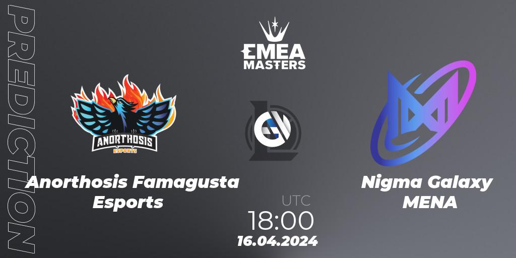Anorthosis Famagusta Esports contre Nigma Galaxy MENA : prédiction de match. 16.04.24. LoL, EMEA Masters Spring 2024 - Play-In