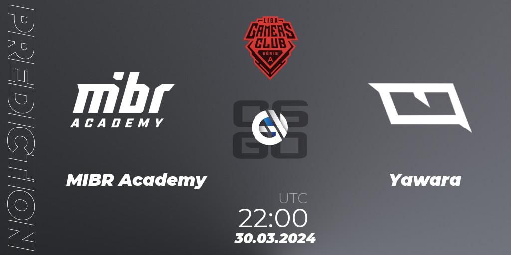 MIBR Academy contre Yawara : prédiction de match. 30.03.24. CS2 (CS:GO), Gamers Club Liga Série A: March 2024