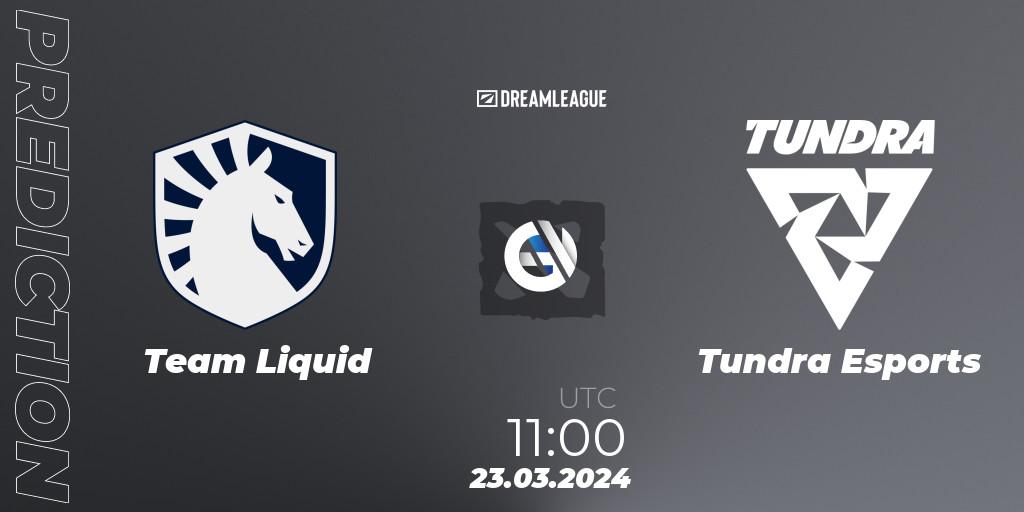 Team Liquid contre Tundra Esports : prédiction de match. 23.03.24. Dota 2, DreamLeague Season 23: Western Europe Closed Qualifier