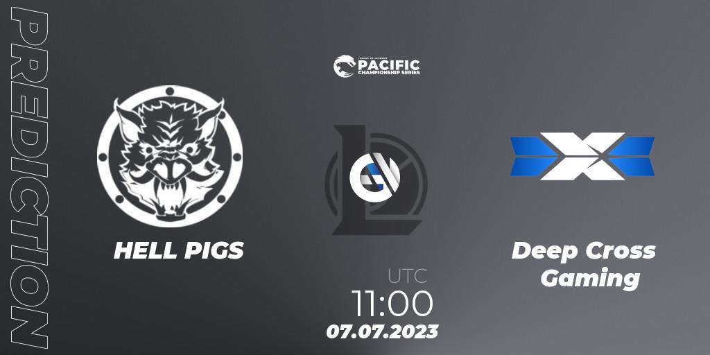 HELL PIGS contre Deep Cross Gaming : prédiction de match. 07.07.2023 at 11:00. LoL, PACIFIC Championship series Group Stage