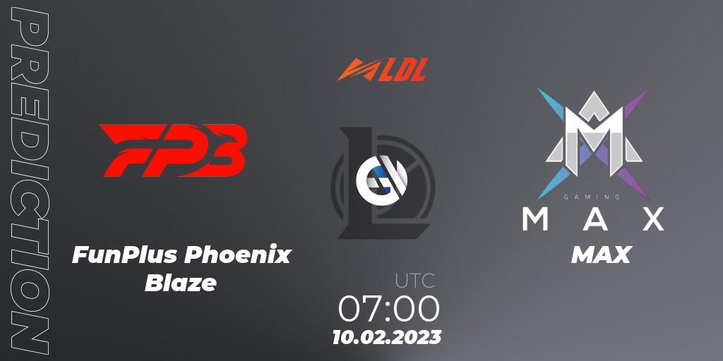 FunPlus Phoenix Blaze contre MAX : prédiction de match. 10.02.23. LoL, LDL 2023 - Swiss Stage