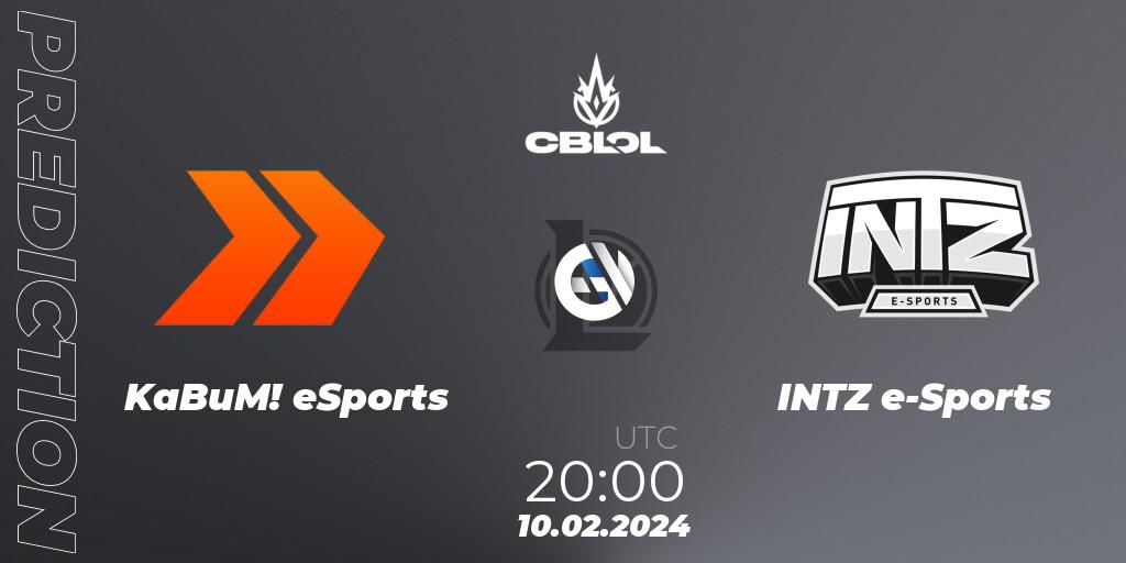 KaBuM! eSports contre INTZ e-Sports : prédiction de match. 10.02.24. LoL, CBLOL Split 1 2024 - Group Stage