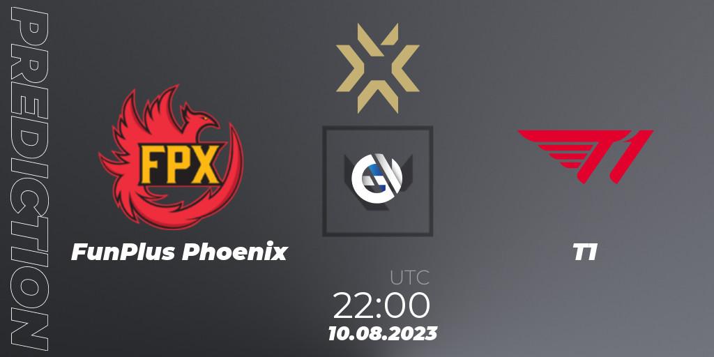 FunPlus Phoenix contre T1 : prédiction de match. 10.08.2023 at 21:40. VALORANT, VALORANT Champions 2023