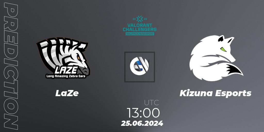 LaZe contre Kizuna Esports : prédiction de match. 25.06.2024 at 13:00. VALORANT, VALORANT Challengers 2024 Malaysia and Singapore: Split 2