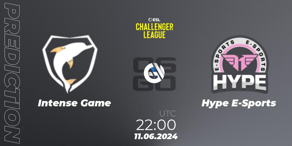 Intense Game contre Hype E-Sports : prédiction de match. 11.06.2024 at 22:00. Counter-Strike (CS2), ESL Challenger League Season 47 Relegation: South America