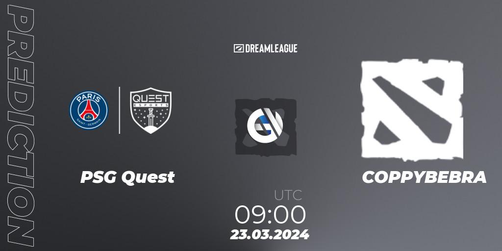 PSG Quest contre COPPYBEBRA : prédiction de match. 23.03.24. Dota 2, DreamLeague Season 23: MENA Closed Qualifier