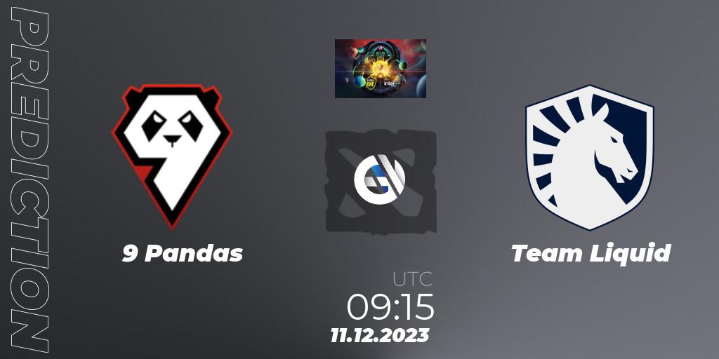 9 Pandas contre Team Liquid : prédiction de match. 11.12.2023 at 09:50. Dota 2, ESL One - Kuala Lumpur 2023