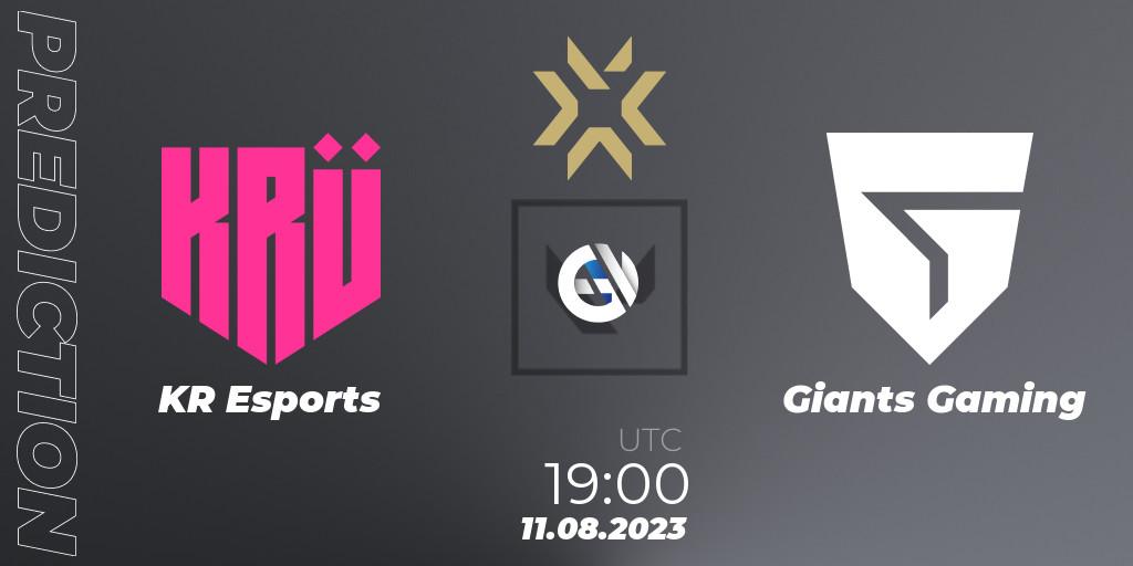 KRÜ Esports contre Giants Gaming : prédiction de match. 11.08.23. VALORANT, VALORANT Champions 2023