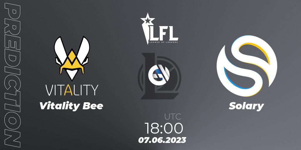 Vitality Bee contre Solary : prédiction de match. 07.06.23. LoL, LFL Summer 2023 - Group Stage