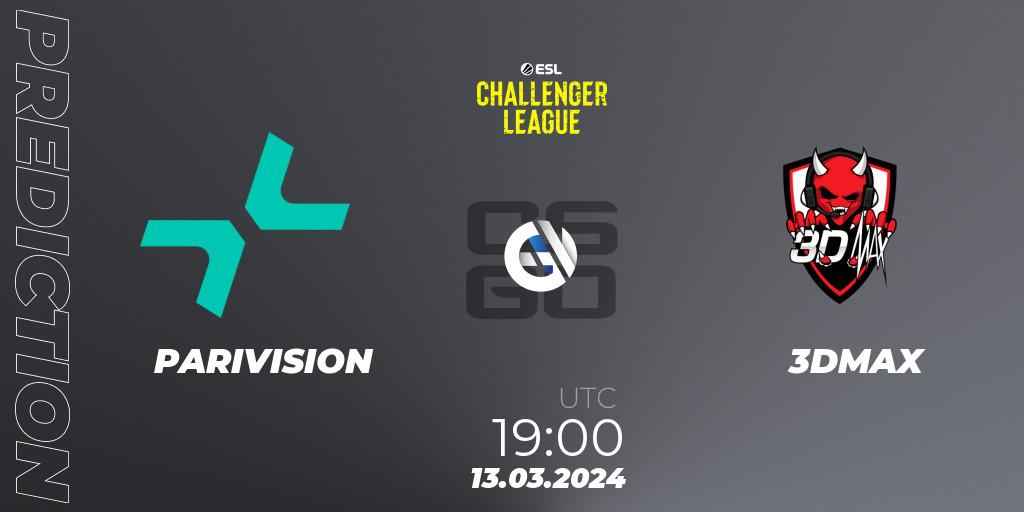PARIVISION contre 3DMAX : prédiction de match. 13.03.24. CS2 (CS:GO), ESL Challenger League Season 47: Europe