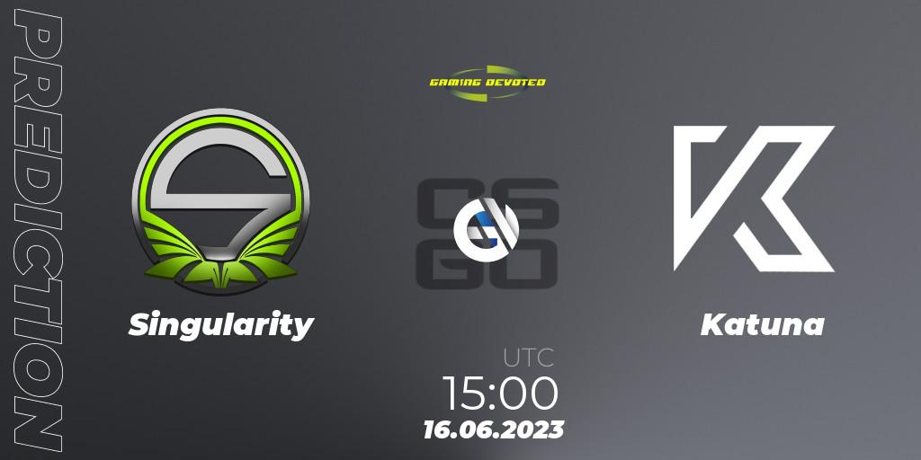 Singularity contre Katuna : prédiction de match. 16.06.2023 at 15:00. Counter-Strike (CS2), Gaming Devoted Become The Best: Series #2