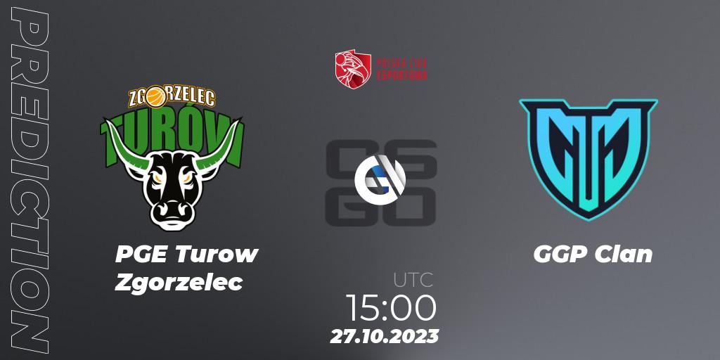 PGE Turow Zgorzelec contre GGP Clan : prédiction de match. 27.10.2023 at 15:00. Counter-Strike (CS2), Polska Liga Esportowa 2023: Split #3