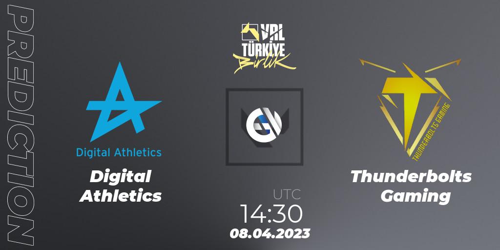 Digital Athletics contre Thunderbolts Gaming : prédiction de match. 08.04.23. VALORANT, VALORANT Challengers 2023: Turkey Split 2 - Regular Season
