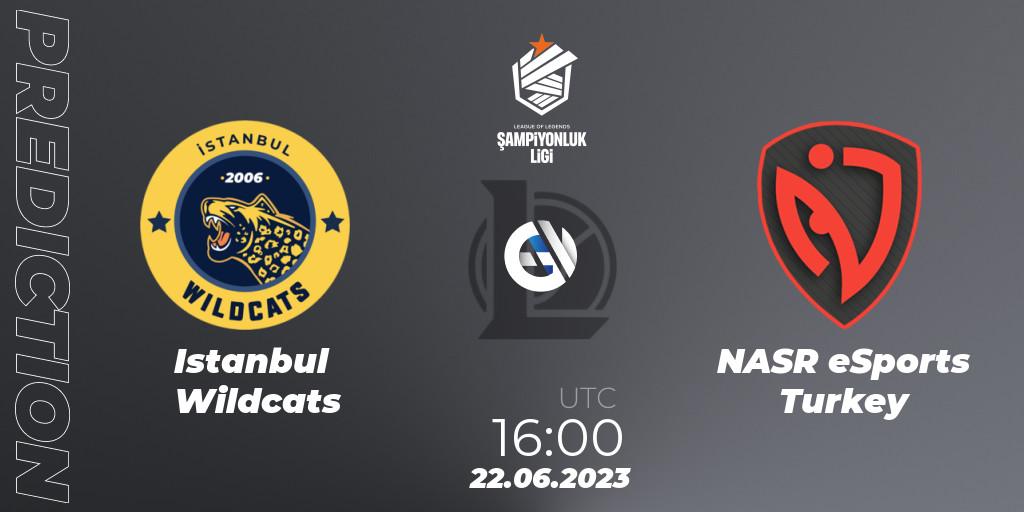 Istanbul Wildcats contre NASR eSports Turkey : prédiction de match. 22.06.2023 at 16:00. LoL, TCL Summer 2023 - Group Stage