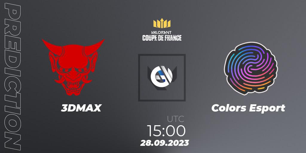 3DMAX contre Colors Esport : prédiction de match. 28.09.23. VALORANT, VCL France: Revolution - Coupe De France 2023