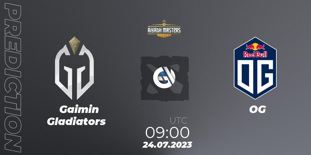 Gaimin Gladiators contre OG : prédiction de match. 24.07.23. Dota 2, Riyadh Masters 2023 - Group Stage