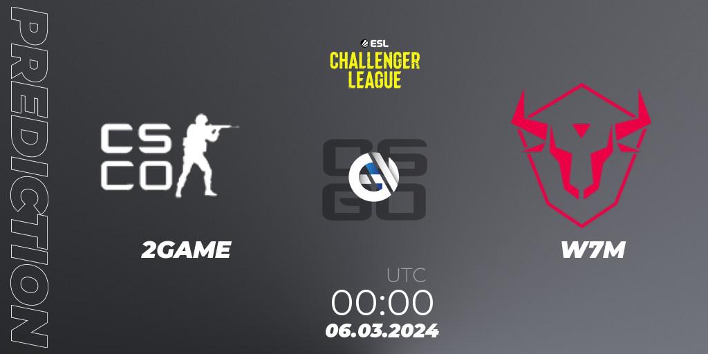 2GAME contre W7M : prédiction de match. 06.03.24. CS2 (CS:GO), ESL Challenger League Season 47: South America