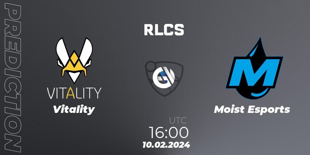 Vitality contre Moist Esports : prédiction de match. 10.02.2024 at 16:00. Rocket League, RLCS 2024 - Major 1: Europe Open Qualifier 1