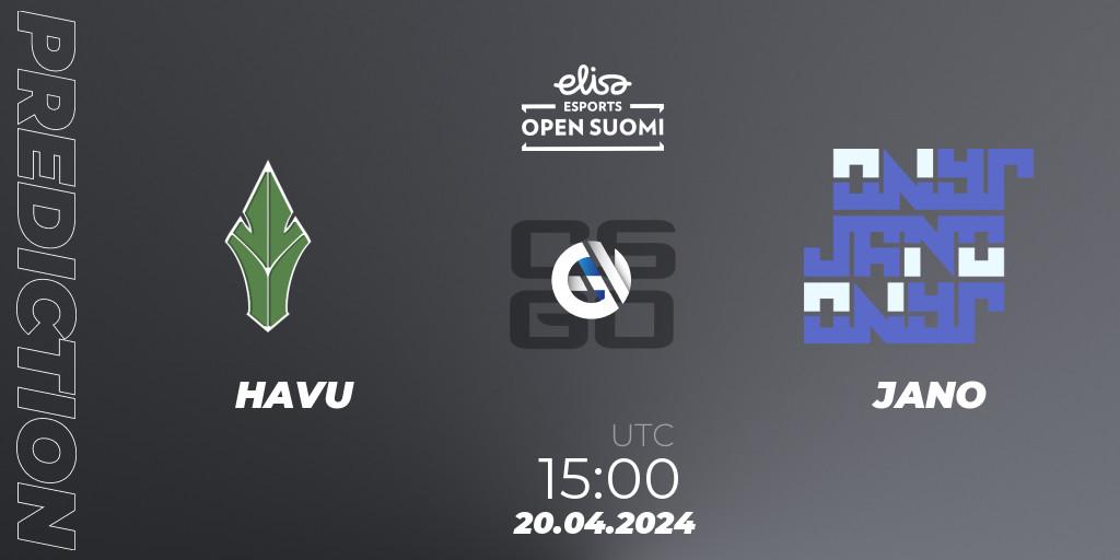 HAVU contre JANO : prédiction de match. 20.04.24. CS2 (CS:GO), Elisa Open Suomi Season 6